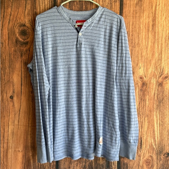 Supreme Stripped Henley Longsleeve top - Picture 1 of 5